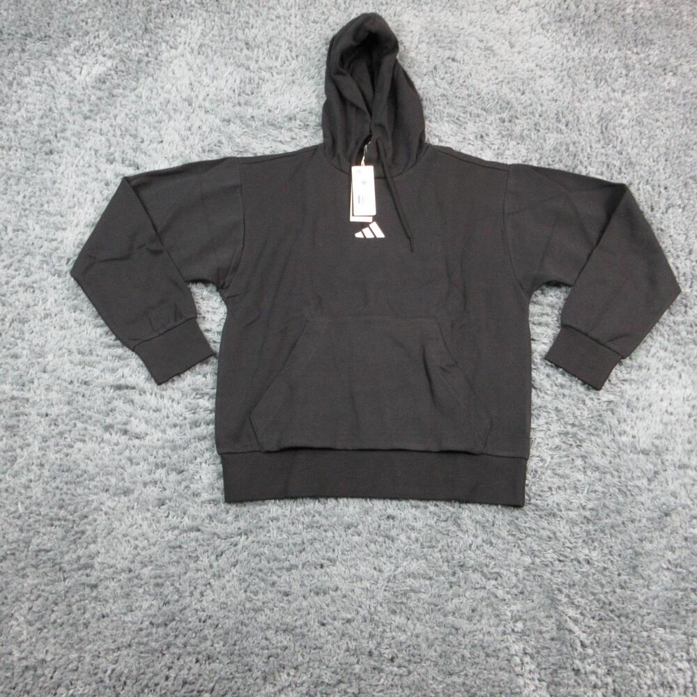 Adidas Hoodie Sweatshirt Mens M Black Feelcozy HD Pullover Fleece Logo NWT